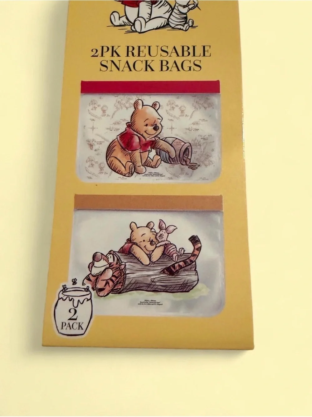 Disney Minnie Mouse & Winnie the Pooh Character Reusable Snack Bags